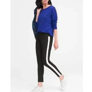 Banana Republic Black Sloan Pants with White Tuxedo Stripe